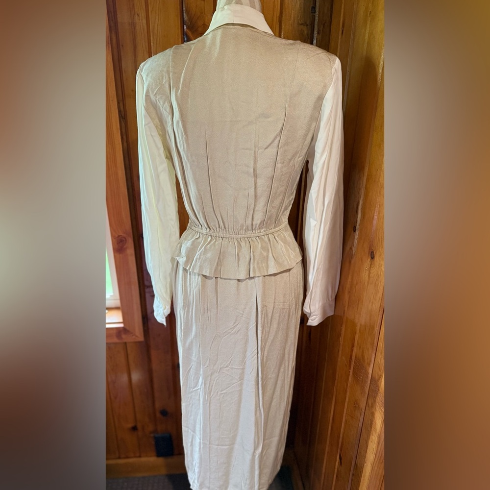 Vintage Miss Scarlet size 6 Elegant Cream‎ Button-Up Dress - Picture 5 of 12